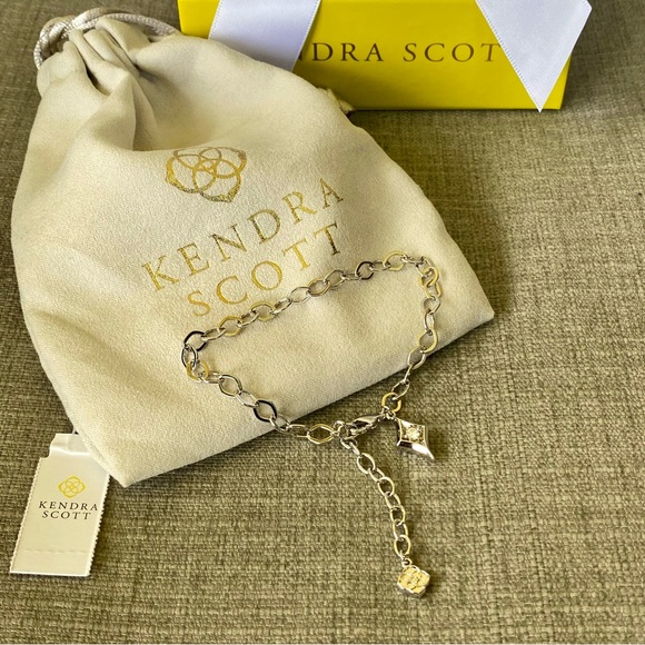 NWT Kendra Scott Kit Chain Bracelet with CZ Crystal - Picture 9 of 9